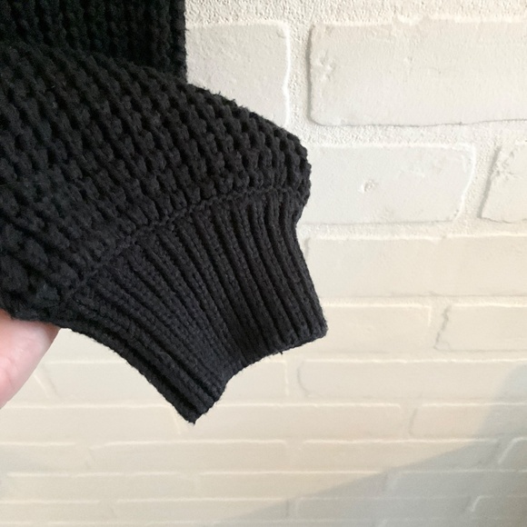 Selected Femme/Homme Cable knit Sweater Chunky Black Turtleneck Cotton blend M - Picture 6 of 14